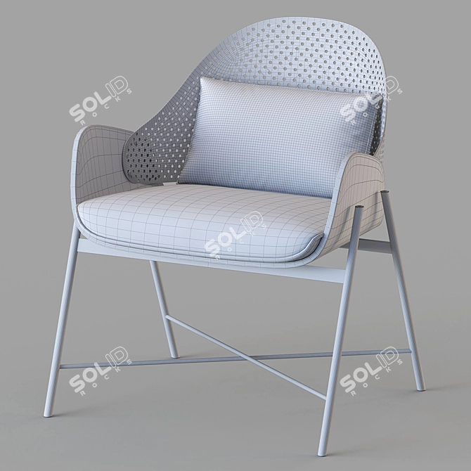 Luxury Leather Armchair: Roma Collection 3D model image 4