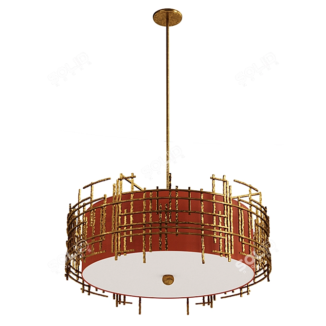 Oceanic Harmony: Mondrian Chandelier 3D model image 1