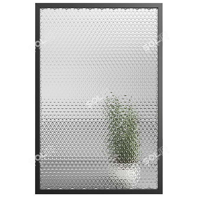 4-Panels Embossed Glass Partition 3D model image 3