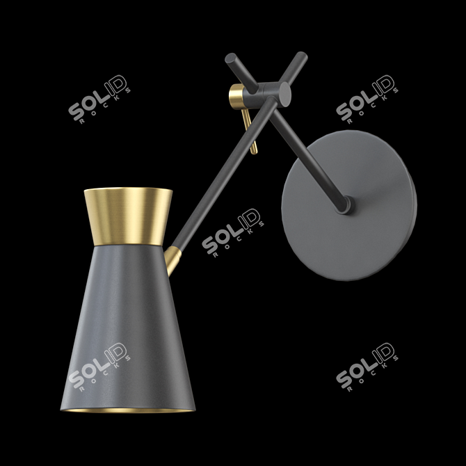 KERTY WALL: Stylish Metal Wall Lamp 3D model image 2