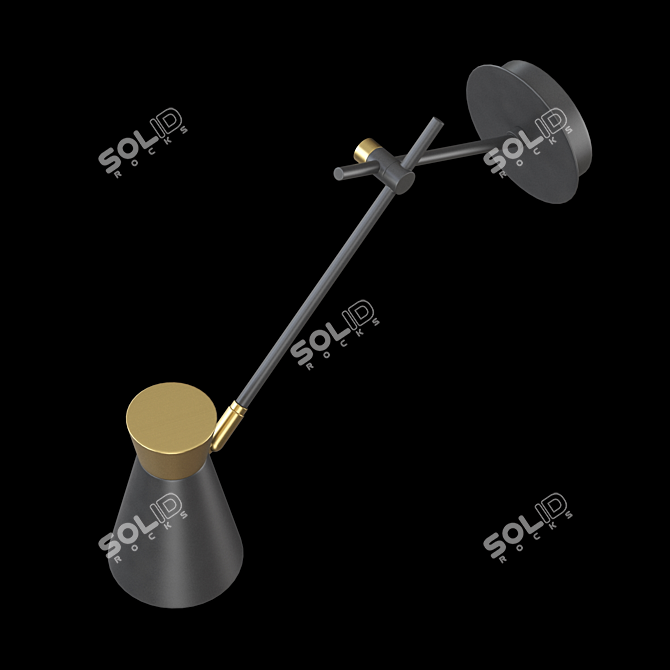 KERTY WALL: Stylish Metal Wall Lamp 3D model image 3