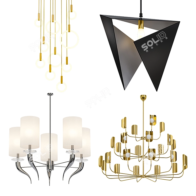 Contemporary Pendant Light Collection 3D model image 1