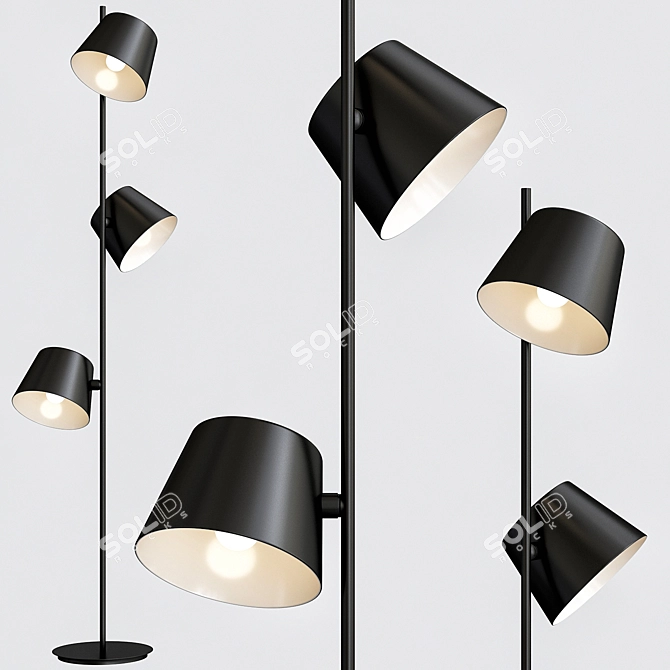 Hemingway 3-Light Floor Lamp: Elegant Illumination for Any Space 3D model image 1