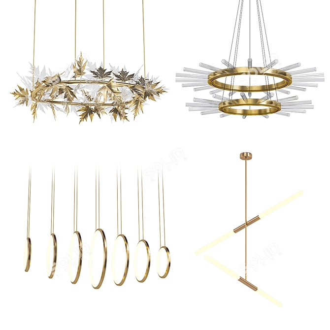 Modern Chandelier Collection 3D model image 1