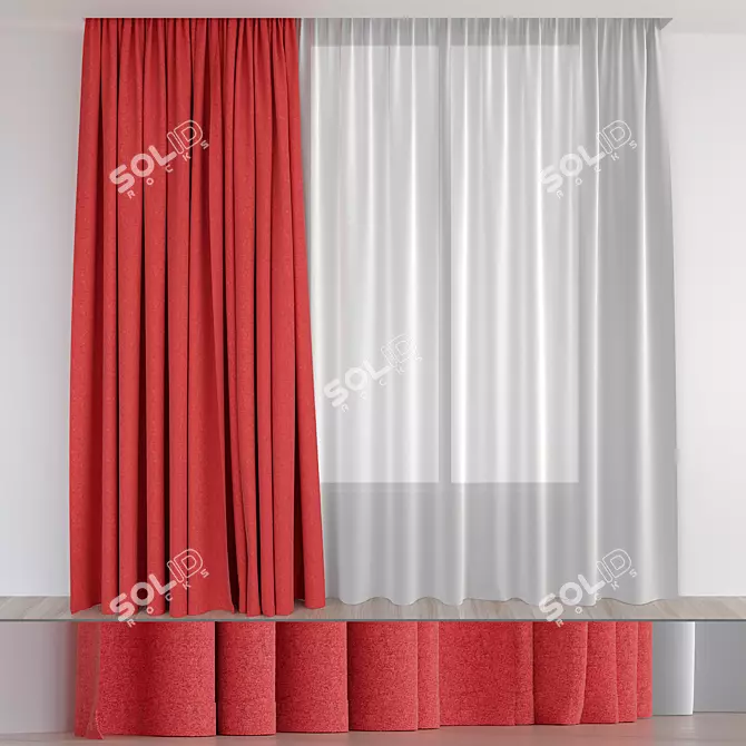 Scarlet Curtains 3D model image 1