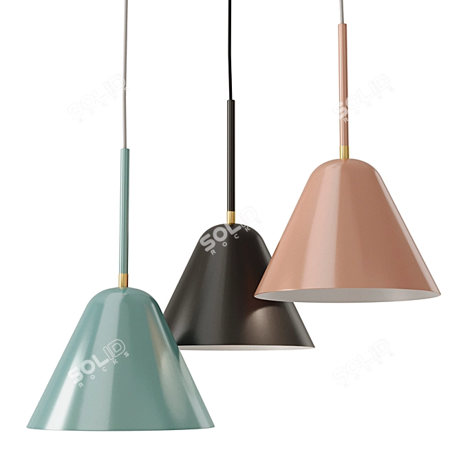 French Brand LA REDOUTE INTERIEURS Copita Chandelier - Mint, Pink, Black Colors 3D model image 1