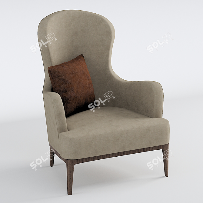 Contemporary Chic Bergere 3D model image 1