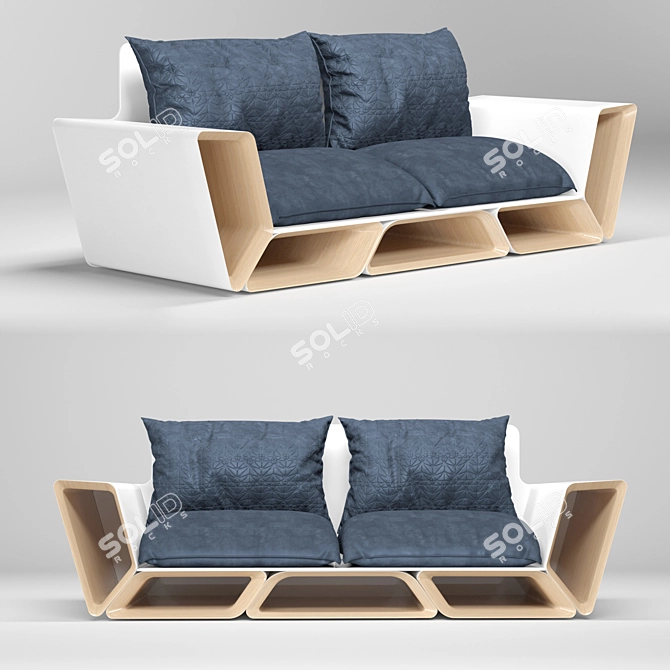 Modern Futon Sofa Pad 3D model image 1