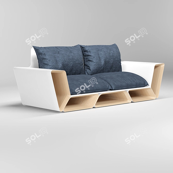 Modern Futon Sofa Pad 3D model image 2