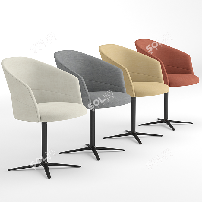 Viccarbe Copa Flat Swivel Chair 3D model image 1