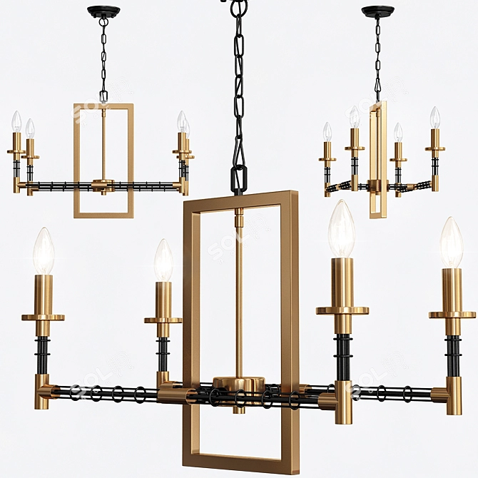 Refraktika Chandelier 4 - Elegant Lighting Solution 3D model image 2