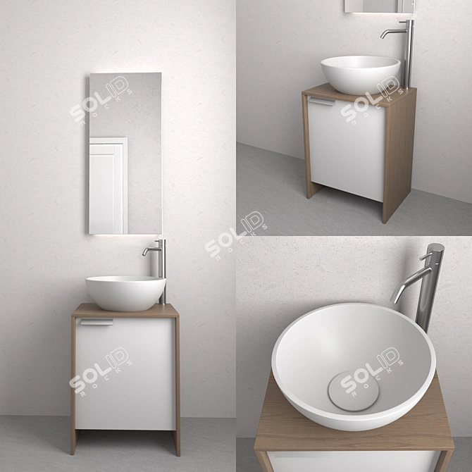 Modern Bathroom Cabinet: Elegant and Functional 3D model image 1