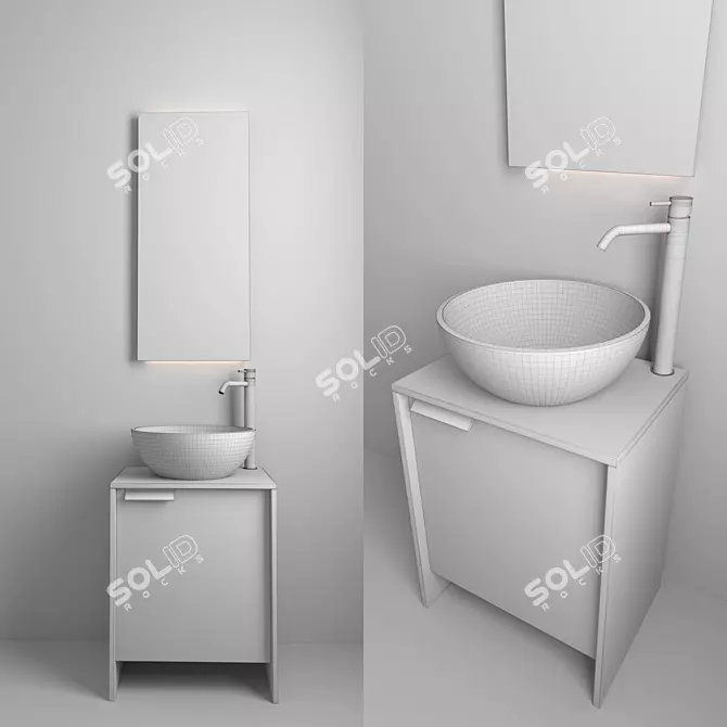 Modern Bathroom Cabinet: Elegant and Functional 3D model image 2