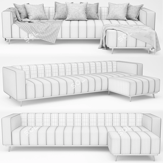 Modern Corn Sofa: Stylish & Versatile 3D model image 5