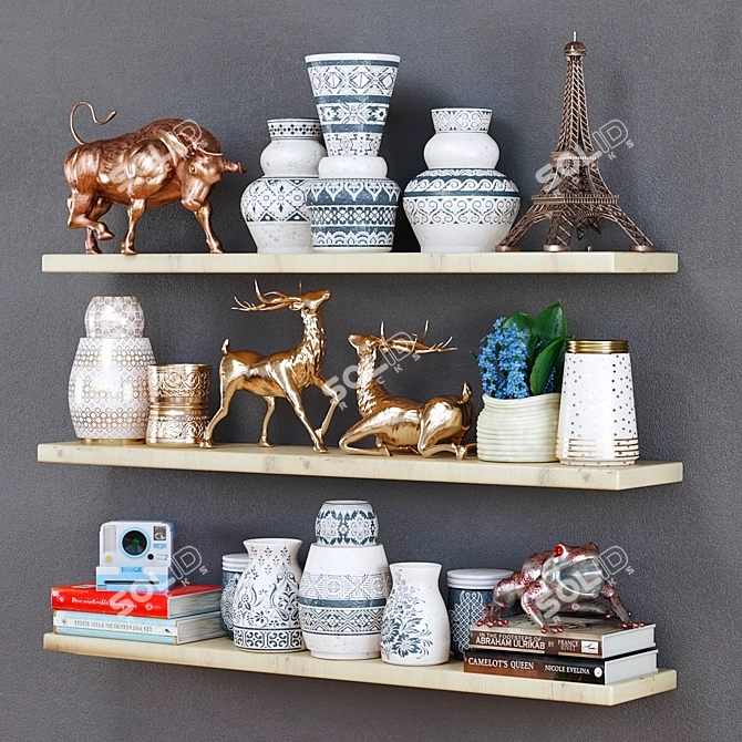 3D Decorative Shelf Display 3D model image 2