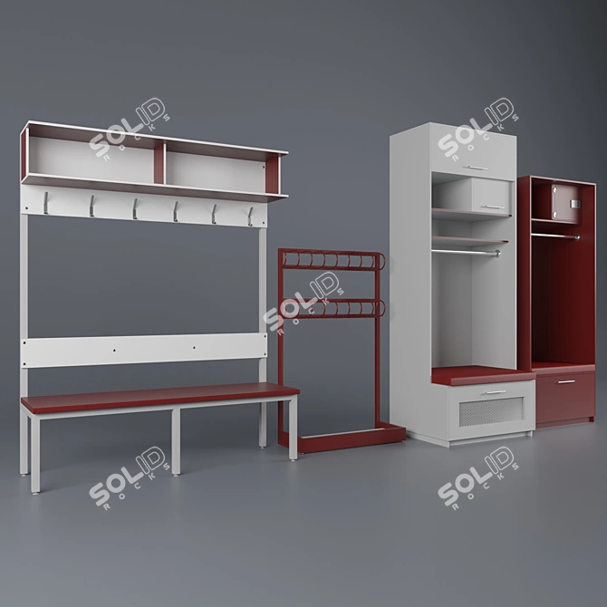 Locker Room Hockey Furniture: Versatile and Stylish 3D model image 6