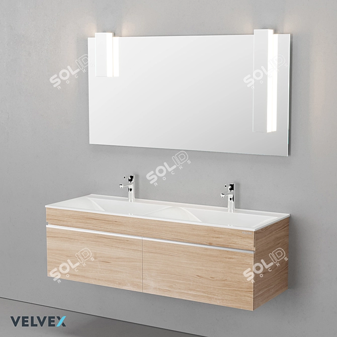 OM Velvex Pulsus 140 - Modern Bathroom Set 3D model image 1