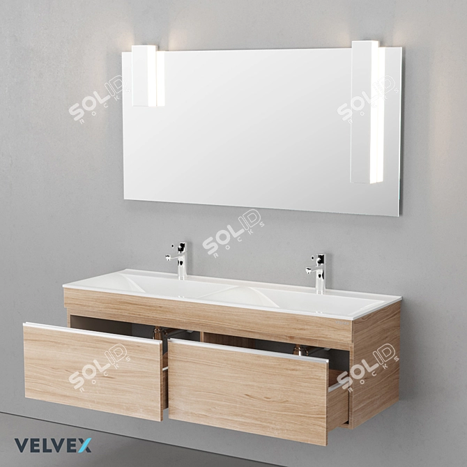 OM Velvex Pulsus 140 - Modern Bathroom Set 3D model image 2