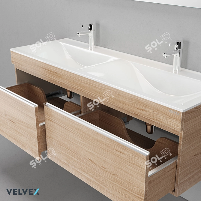 OM Velvex Pulsus 140 - Modern Bathroom Set 3D model image 3