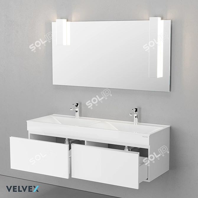 OM Velvex Pulsus 140 - Modern Bathroom Set 3D model image 5