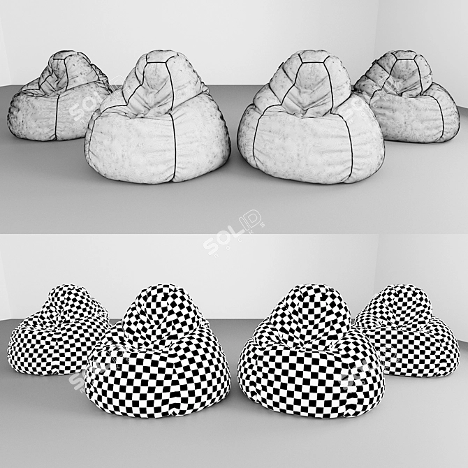 CozyBean: Comfy Bean Bag Chair 3D model image 3