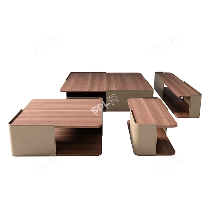 Molteni_Hubert Coffee Table: Sleek Design & Versatile Sizes 3D model image 1