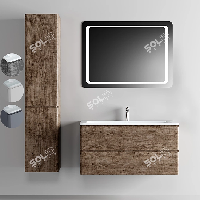 Watercolor Stand with Sink 3D model image 1