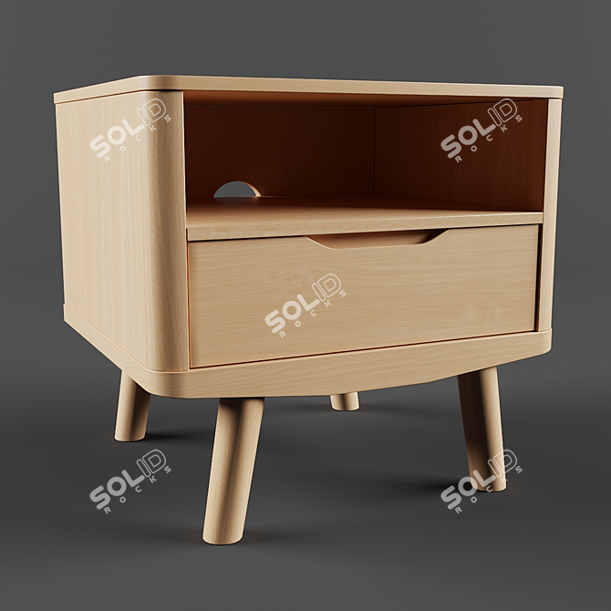 Elegant Bow 1 Bedside Table 3D model image 1