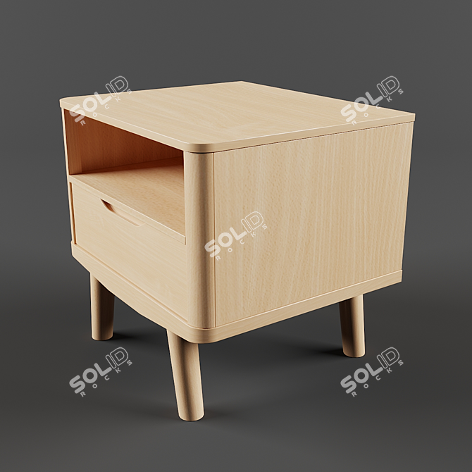 Elegant Bow 1 Bedside Table 3D model image 2