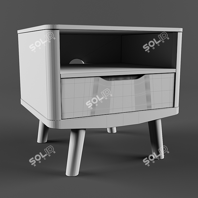 Elegant Bow 1 Bedside Table 3D model image 3