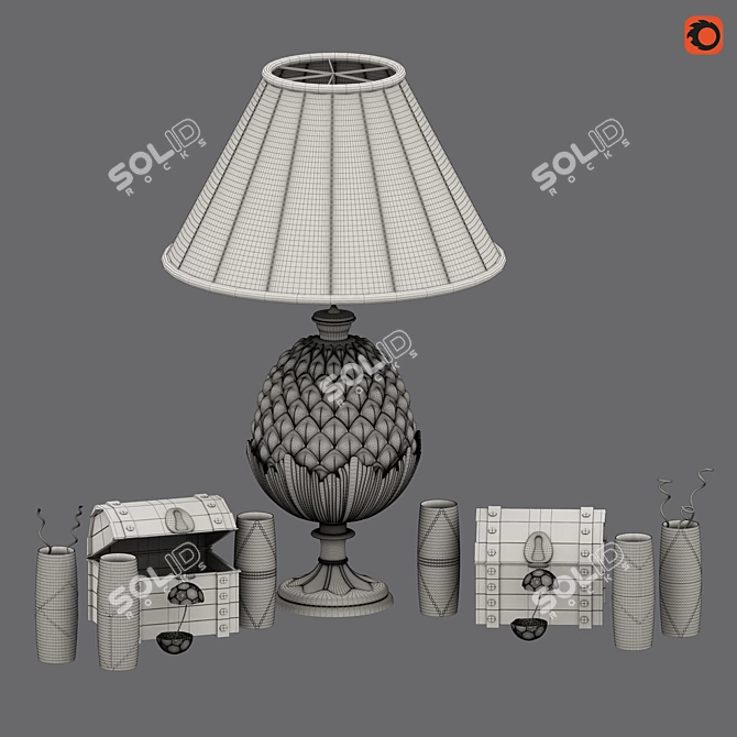 Realistic Decorative Set: 3D Model 3D model image 5