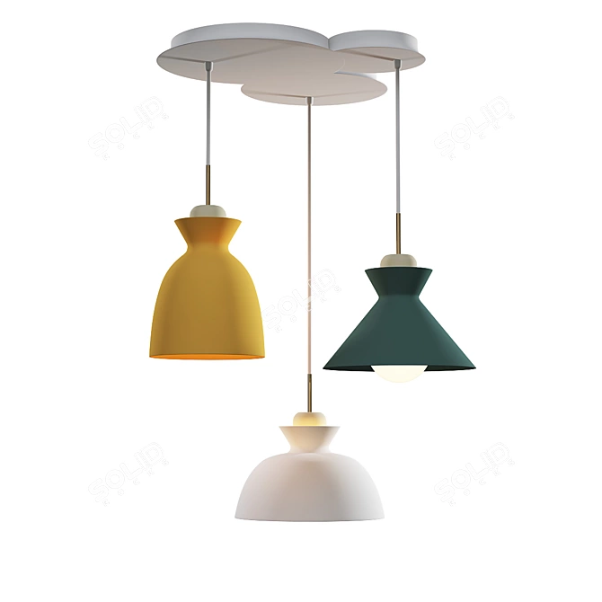 Sleek Ceiling Mount Lighting 3D model image 1