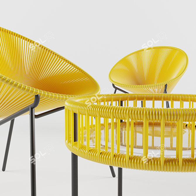 Elegant Salsa Chairs & Table 3D model image 3