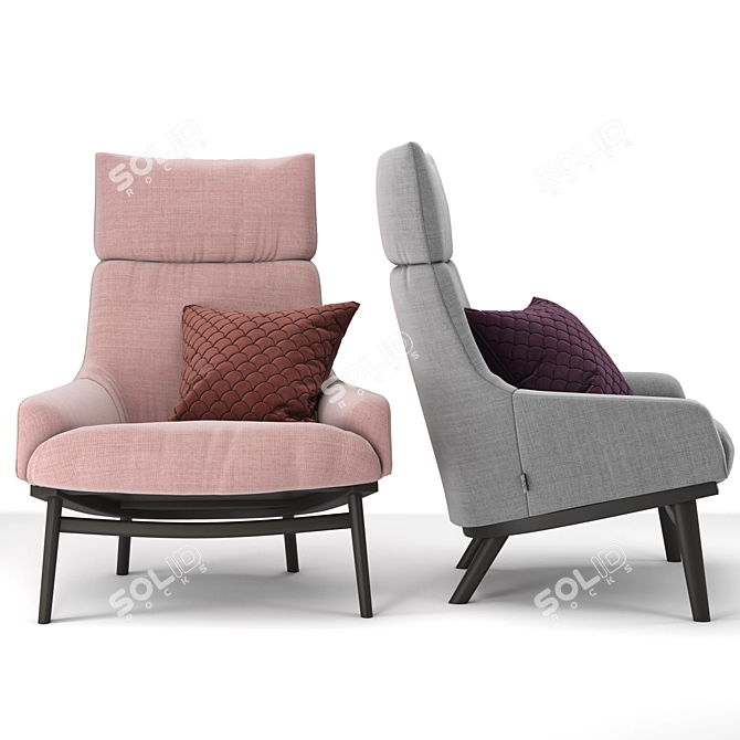 Elegant Wendelbo Sunday Armchair 3D model image 1