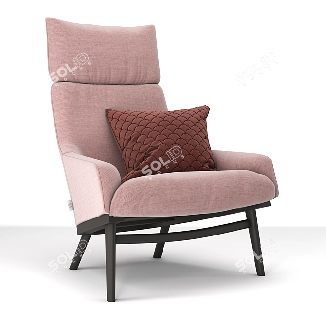 Elegant Wendelbo Sunday Armchair 3D model image 2