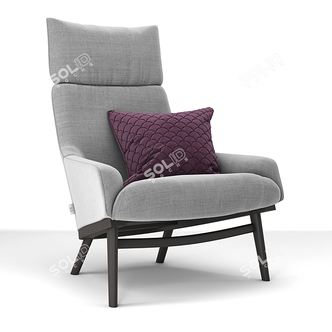 Elegant Wendelbo Sunday Armchair 3D model image 3