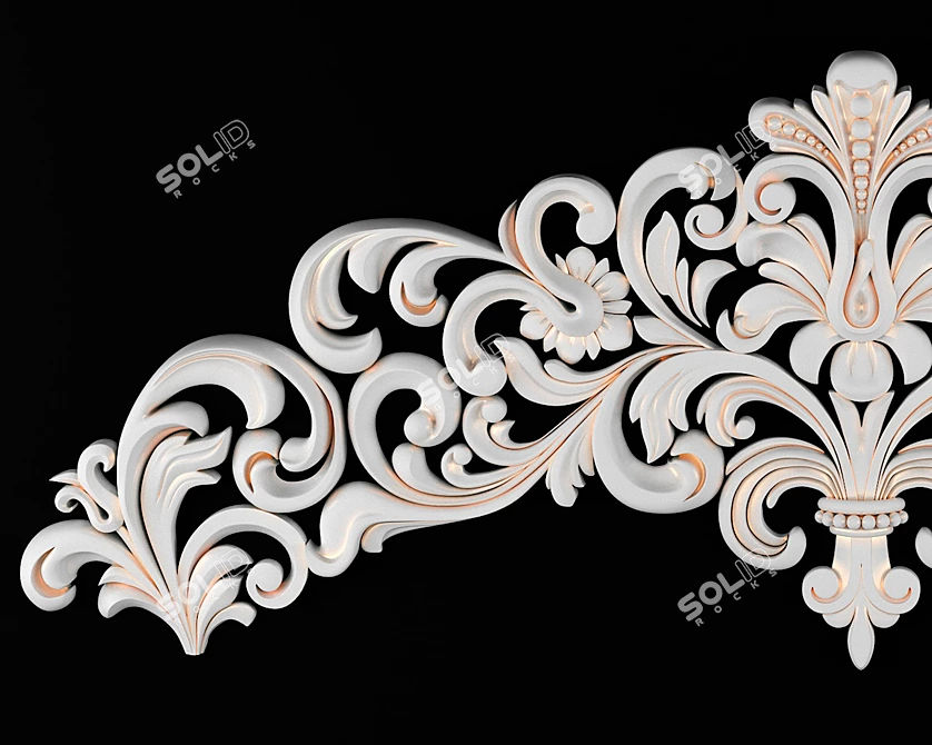 CNC Decorative Cutout Element 3D model image 2