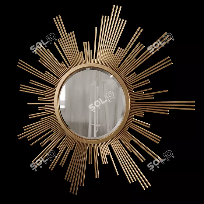 Eichholtz Vintage Brass Mirror 3D model image 1