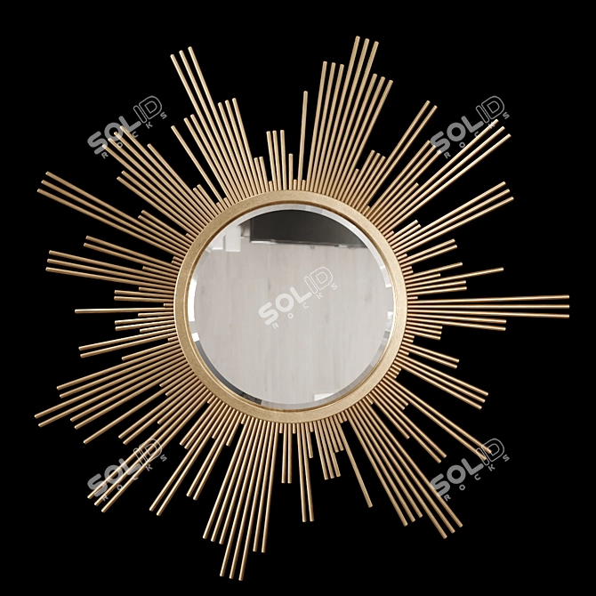 Eichholtz Vintage Brass Mirror 3D model image 2