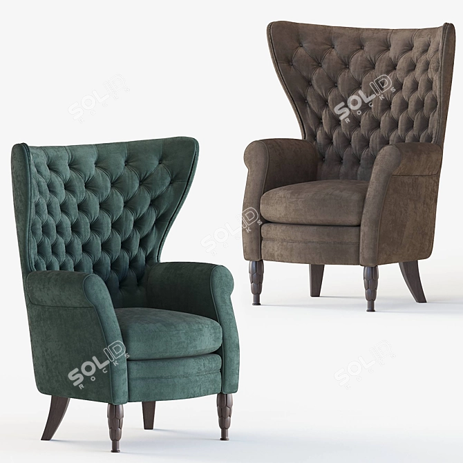 Elegant Bergere Armchair by Annibale Colombo 3D model image 1