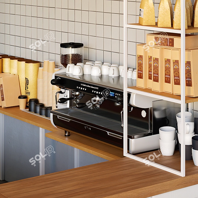 Bright & Cozy Cafe 3D model image 4