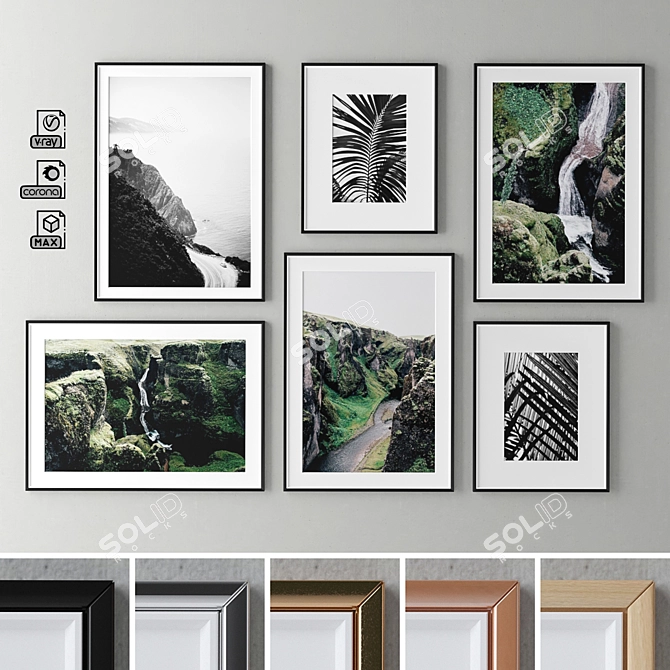 Elegant Interior Picture Frames 3D model image 1