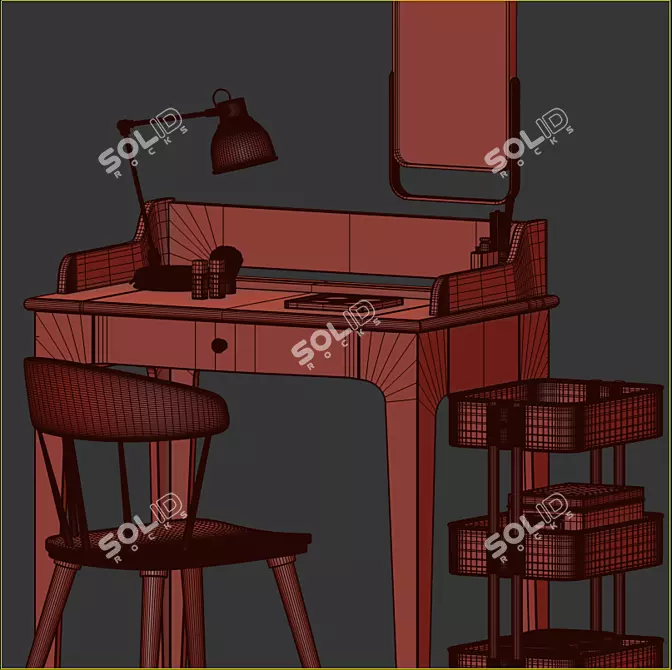 Modern IKEA Dressing Table Set 3D model image 5