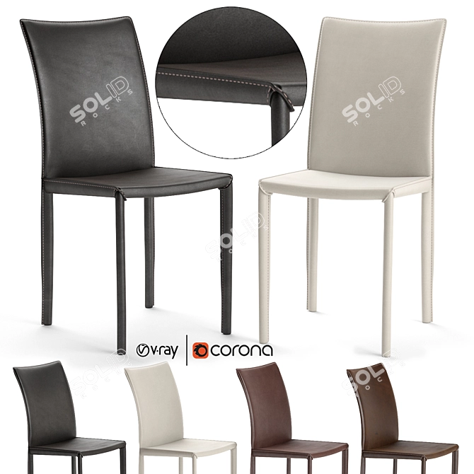 Elegant Dining Chairs Set 3D model image 1