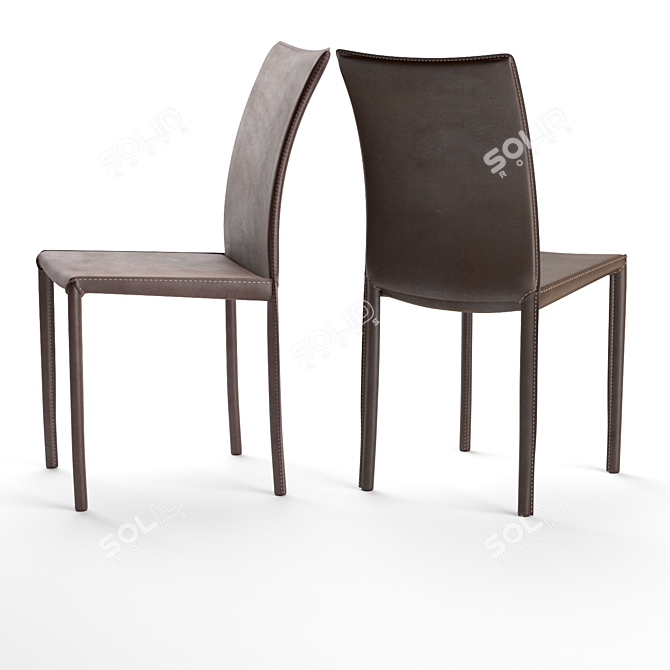 Elegant Dining Chairs Set 3D model image 4