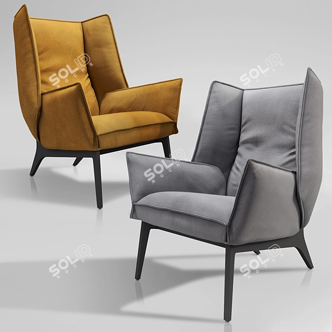 Modern Bistro Dining Armchair 3D model image 1