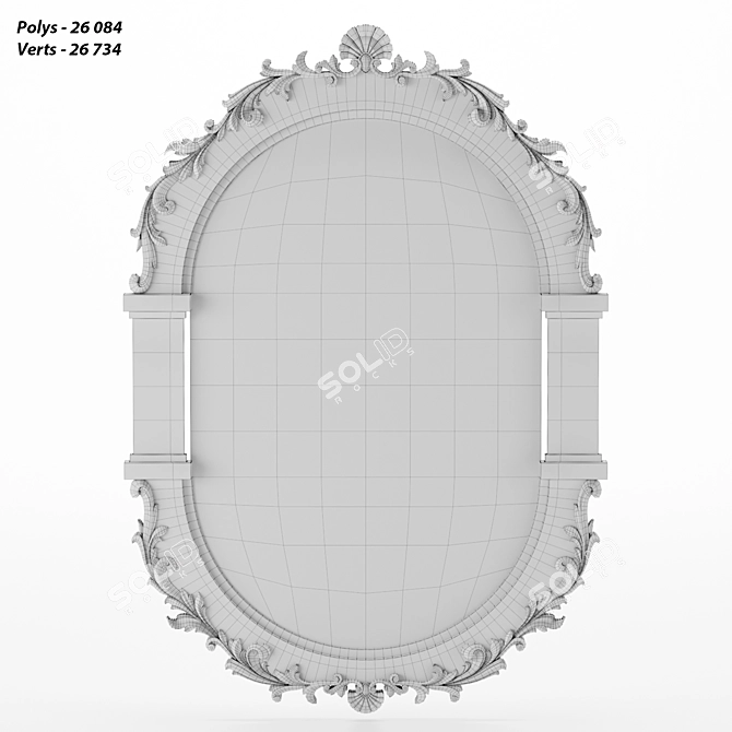 Classic Carved Mirror 3D model image 4