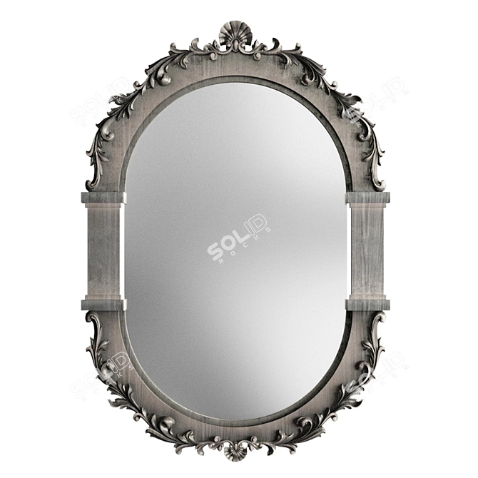 Classic Carved Mirror 3D model image 5