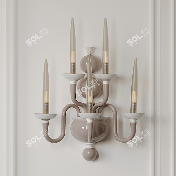 Elegant Due Wall Sconce: Venini 3D model image 1