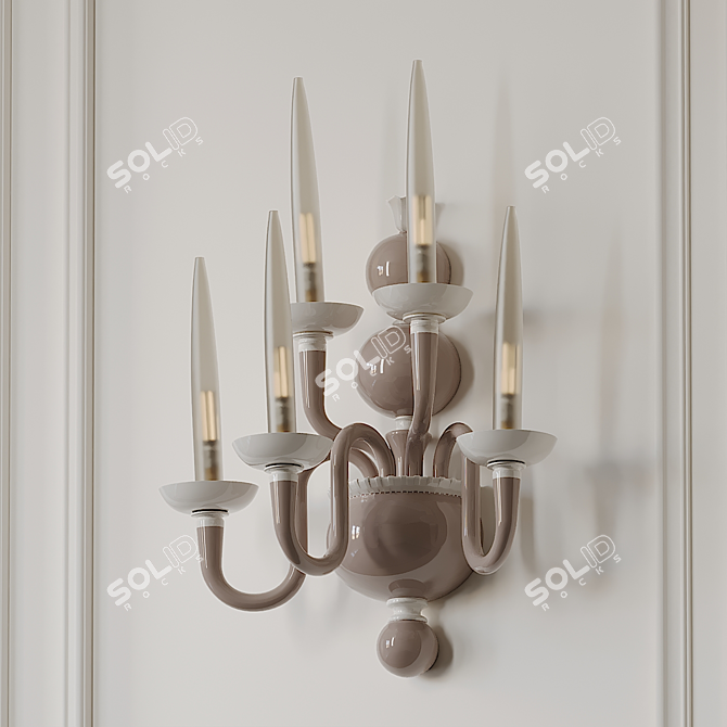 Elegant Due Wall Sconce: Venini 3D model image 2